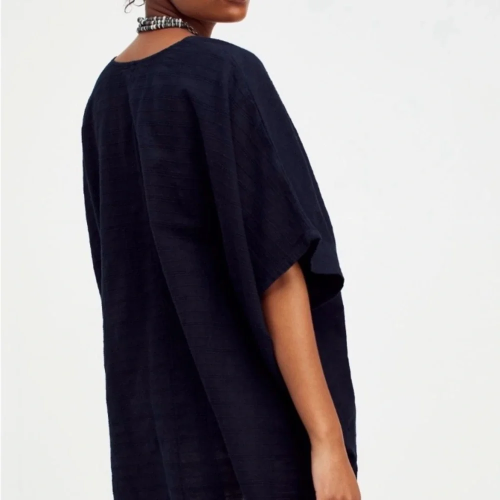 Free People Riviera Kaftan Black Tunic Top